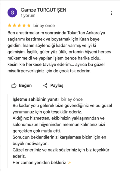 google 5 yıldızlı yorum