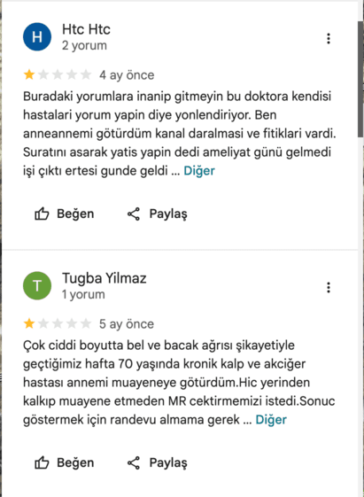 google haritalar fotoğrafsız yorum silme